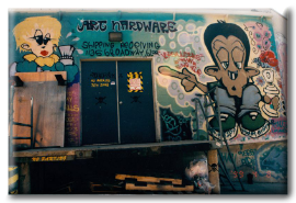 A graffiti mural outside of Art Hardware in Boulder, CO